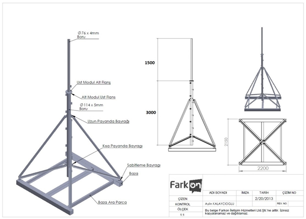 KONTEYNER ÜZERİ POLE 4,5m